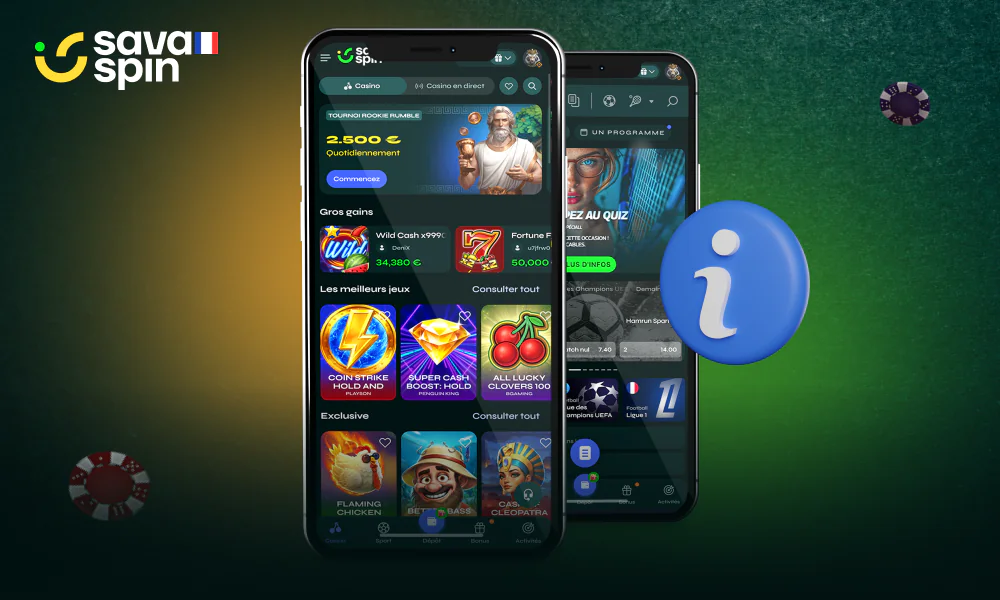 Disponible en France, la SavaSpin App est une plateforme de jeu optimisée pour mobiles Android et iOS